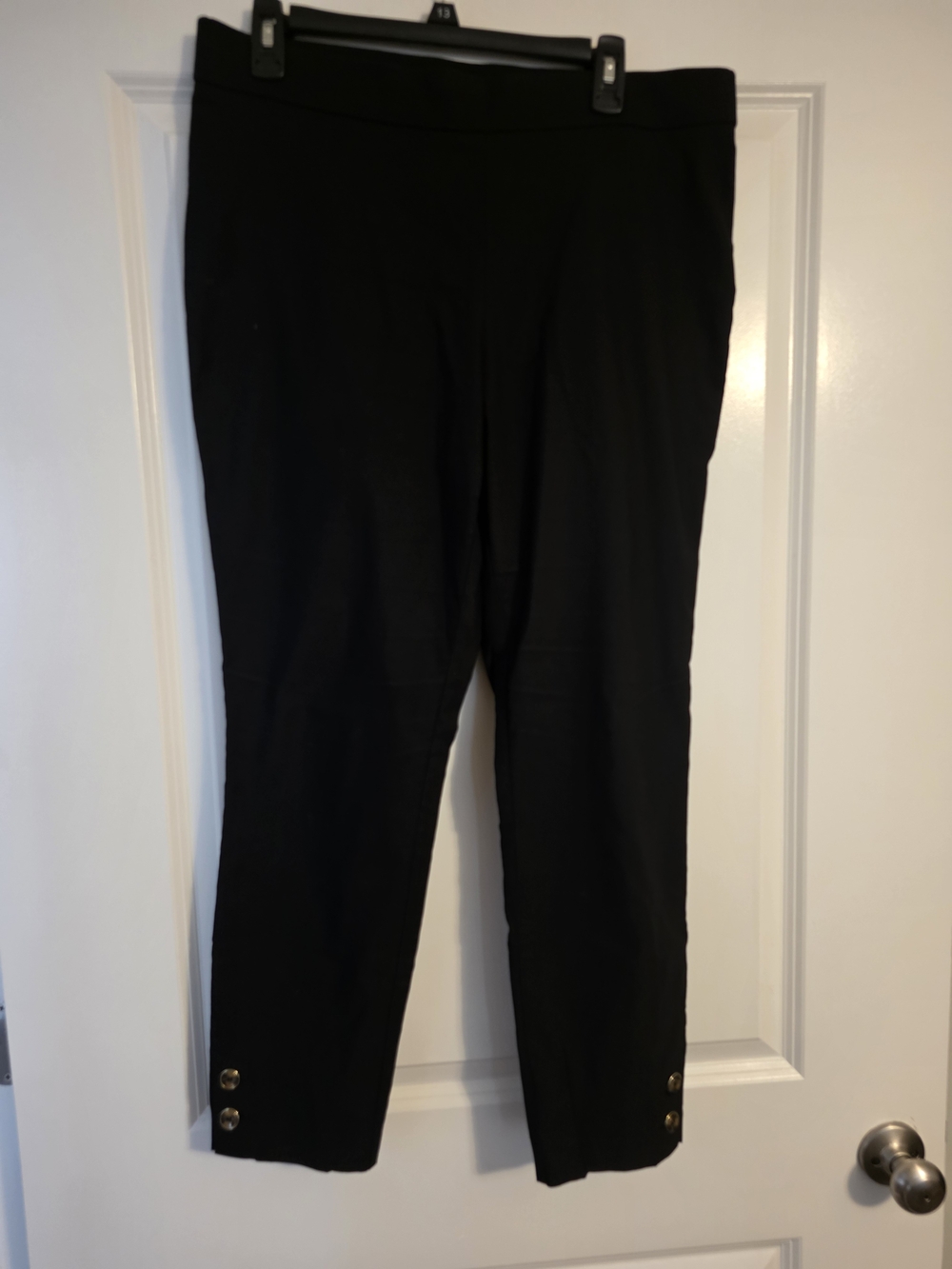 Counterparts Black Cropped Ankle Pants with Button Hem